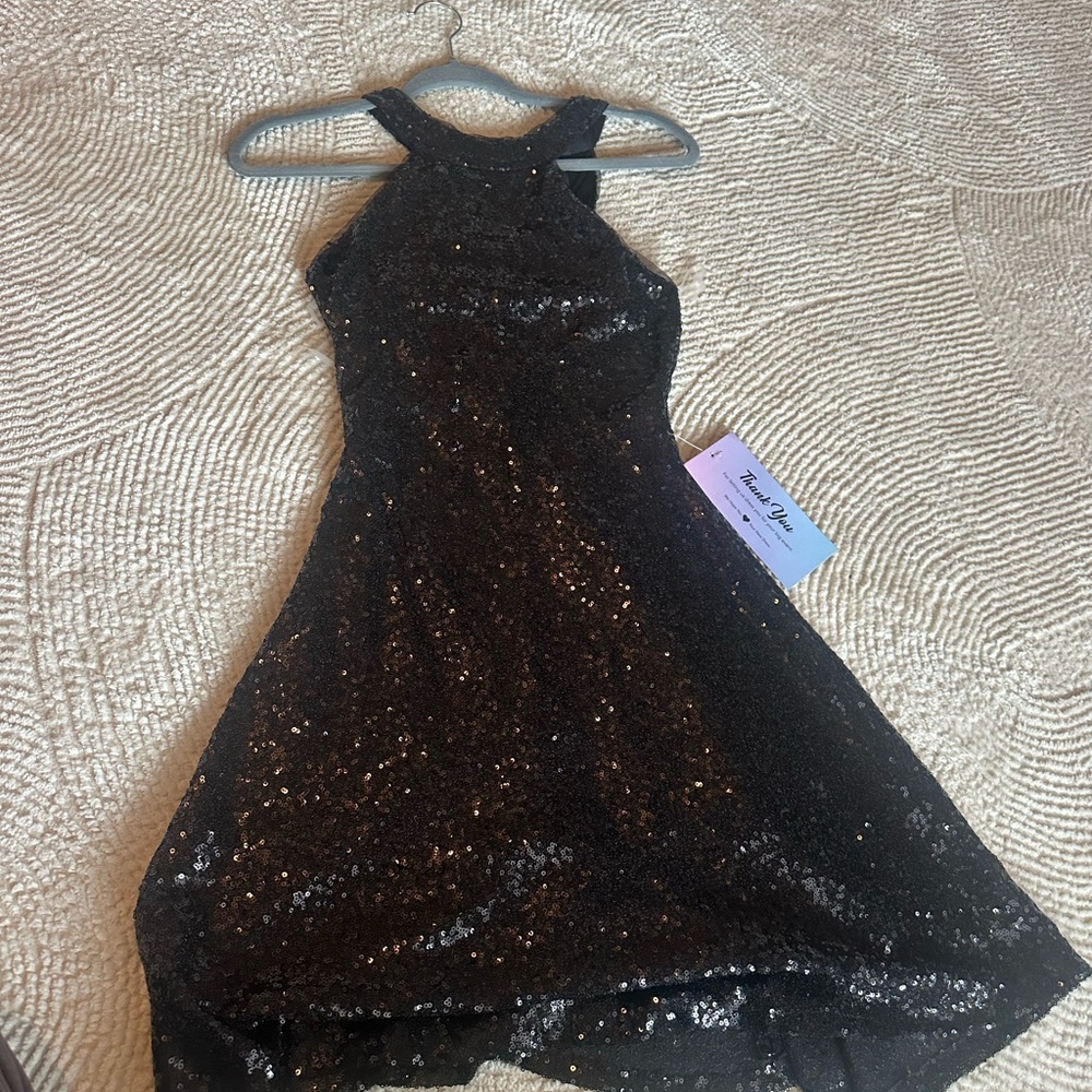 Elegant Black Sequin Dress